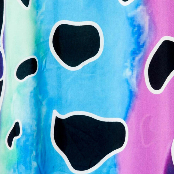 LeOPARD GLAM Watercolor Dye DRESS Pink FRINGE Hem - Picture 5 of 8